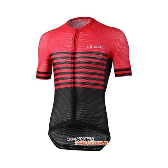 Le Col Kurzarmtrikot 2021 und Kurze Tragerhose Shwarz Rot